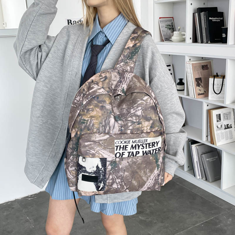 Zaino in tela con motivo mimet - Canvas Backpack Casual recensione e prezzo